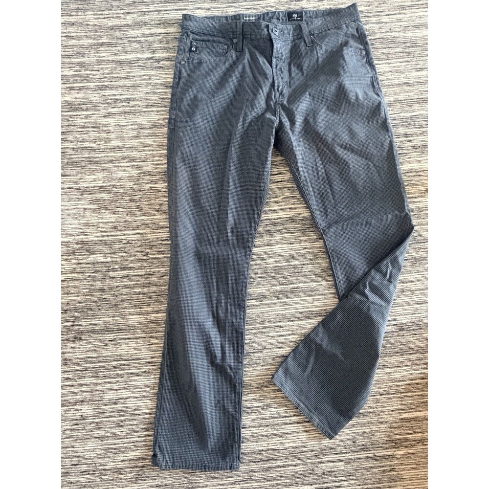 AG Adriano Goldschmied Everett Pants 36x32 Slim Straight Micro-Check Stretch